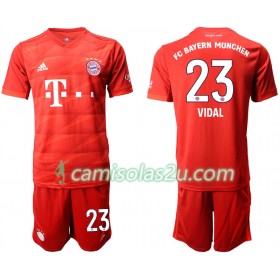 Camisolas de Futebol FC Bayern München VIDAL 23 Criança Equipamento Principal 2019/20 Manga Curta